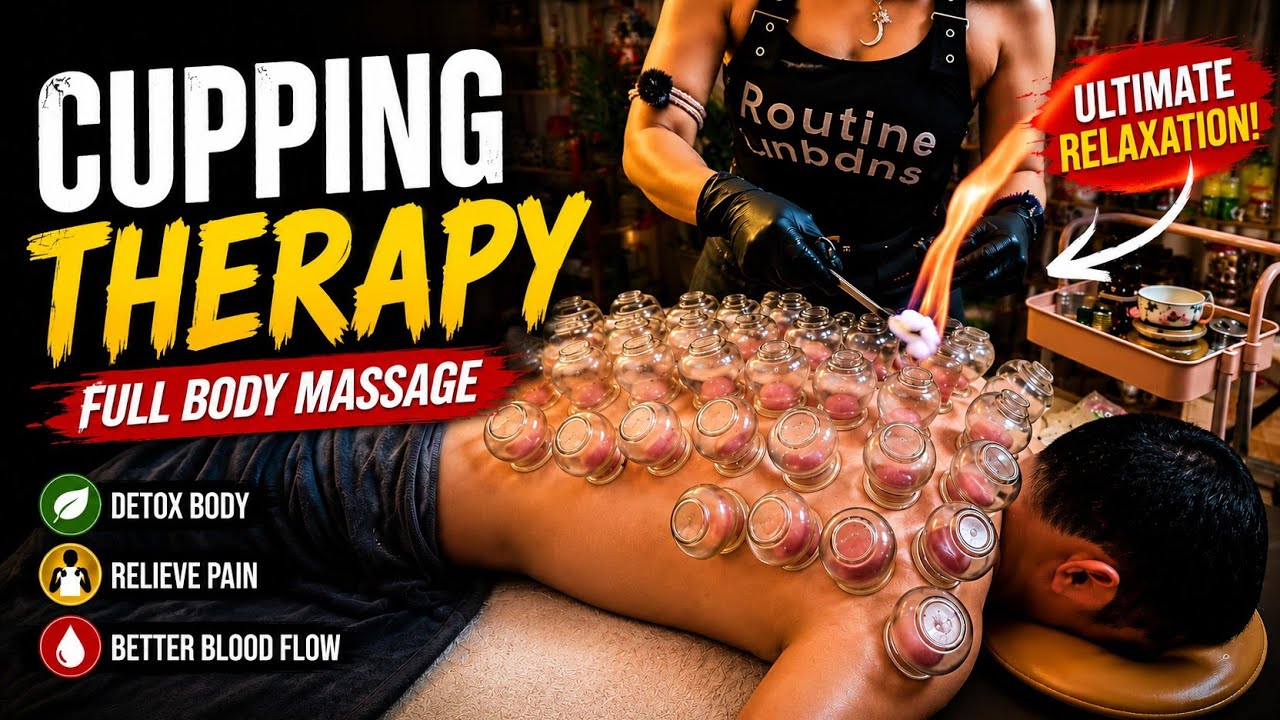Relaxing Cupping Therapy & Full Body Massage | Spa ASMR | Wellness