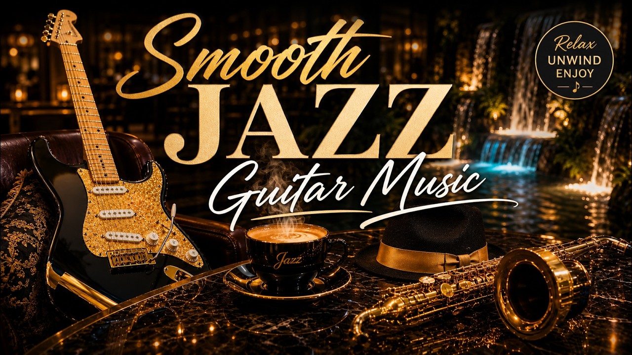 Smooth Jazz Guitar Lounge 🎸 Emerald Cafe Vibes • Relaxing Music for Work, Study & Sleep
