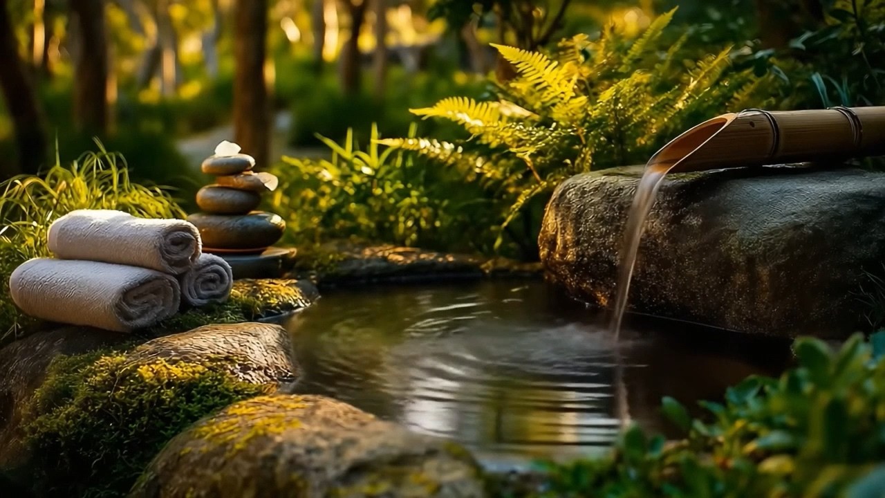 Peaceful Bamboo Water & Spa Music 🌿 Sleep Better and Relax
