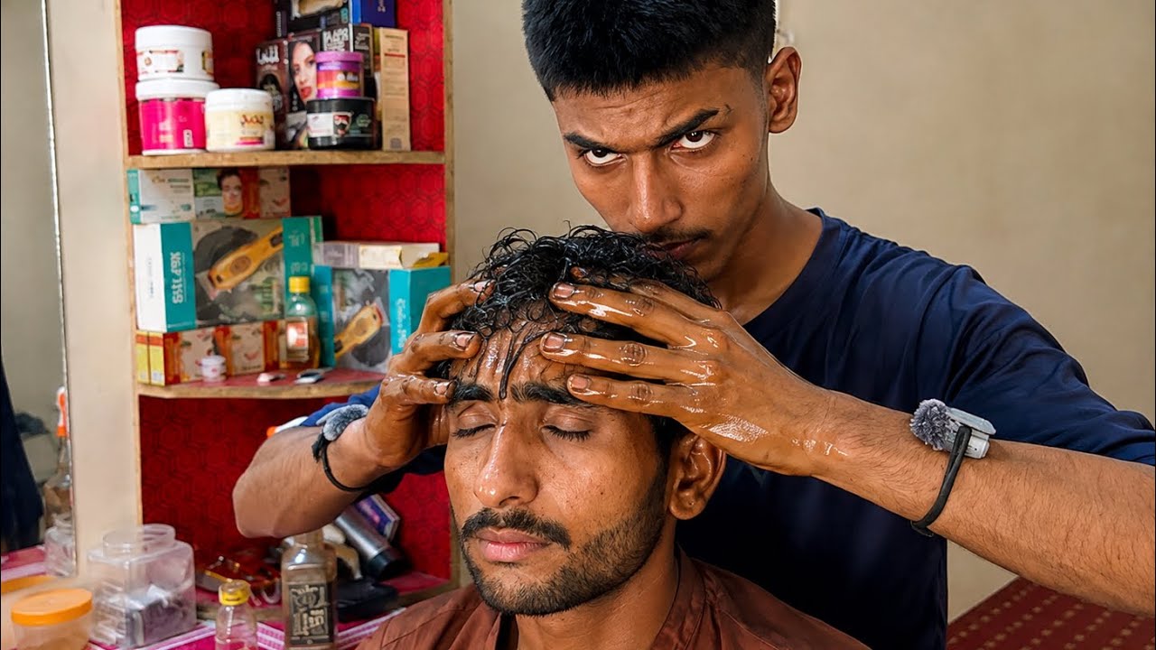 1$ dollar Young Barber’s Amazing Head & Full Body Massage ASMR | ASMR UBAID