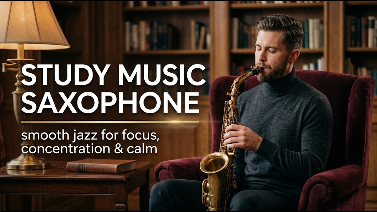Study Music Saxophone 🎷 Smooth Jazz for Focus, Concentration & Calm