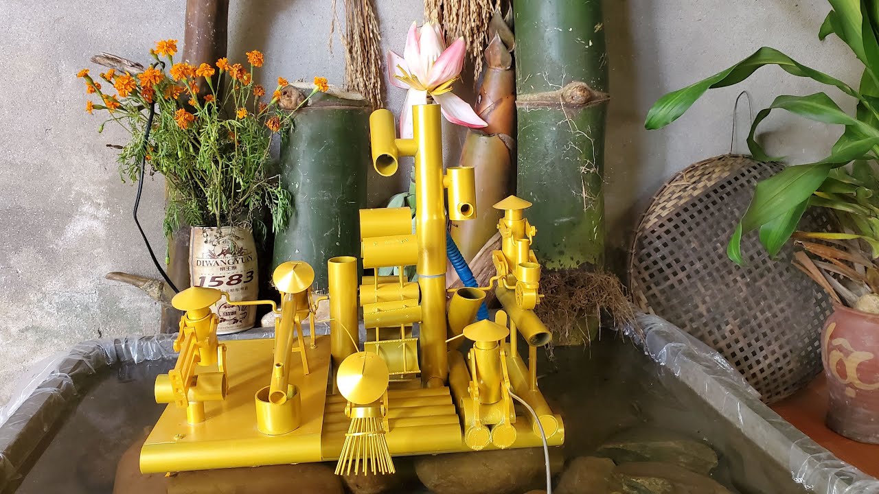 Healing Music & Visual ASMR & Calming Fish Pond with Rustic Water Mill