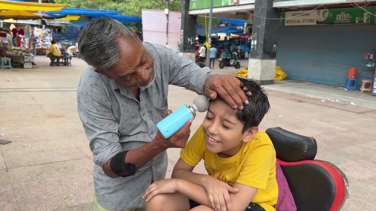 Waris Barber’s MAGICAL Hand Put Cute Boy Into Deep Sleep | ASMR Head Massage for Relaxation