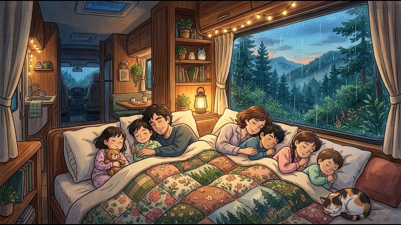 Cozy Mountain Village in the Rain 🌧️ | Family Cooking, Nature Sounds & Sleep
