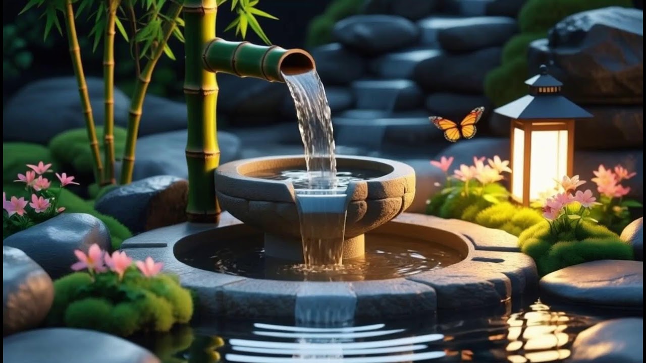 Bamboo Water Fountain + Relaxing Music🌿Deep Healing Music for Body & Soul,Stress Relief,Spa BGM #310