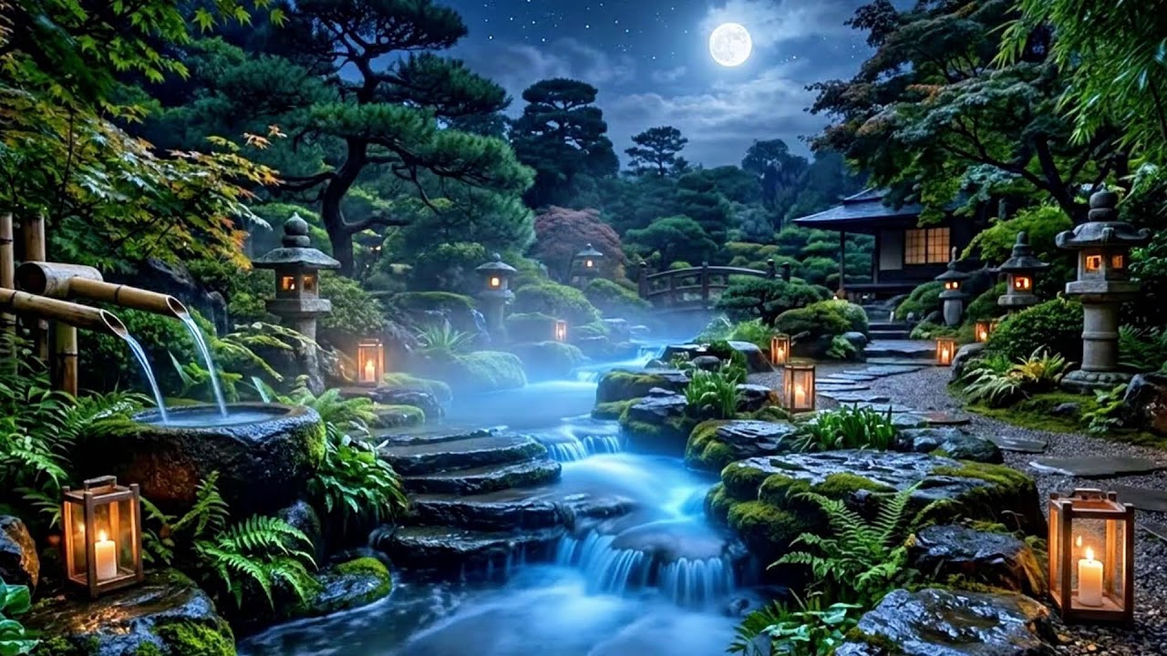 🌿 Bamboo Waterfall Music Meditation | Restorative Yoga🧘‍♀️ Relaxation, Deep Sleep & Inner Calm ✨