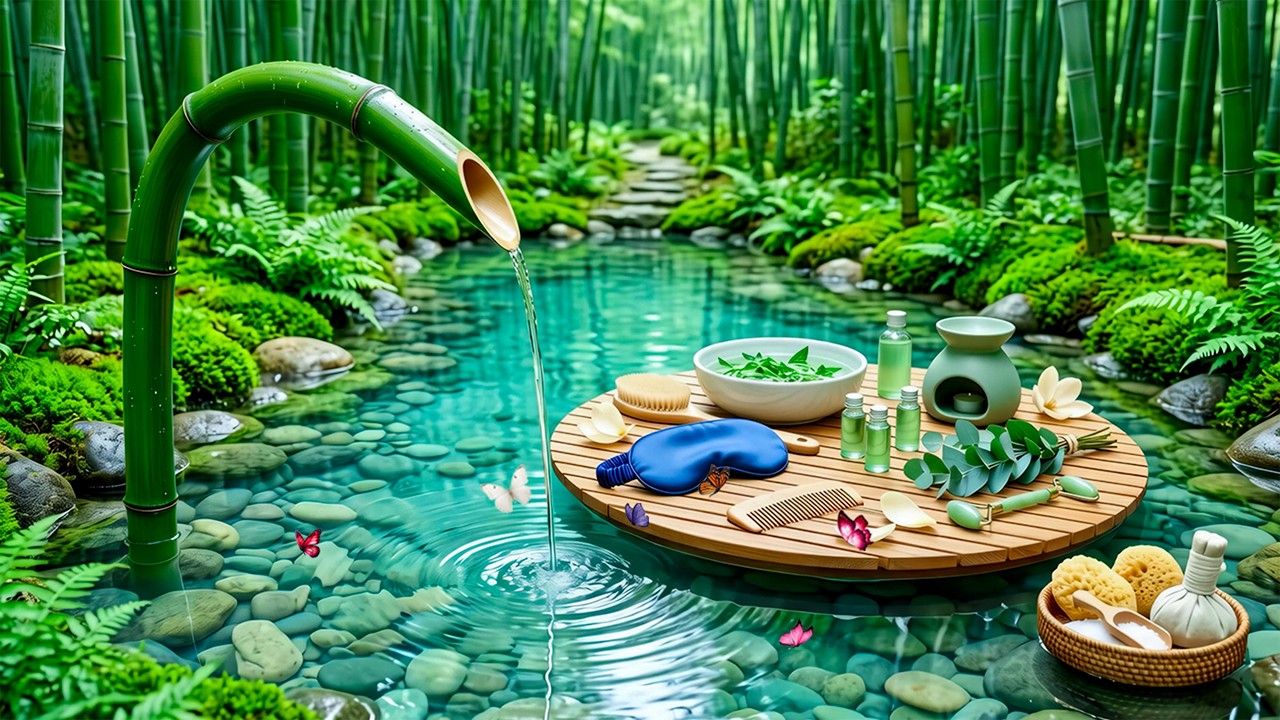 Relax Your Mind 🌸 Bamboo Water & Gentle Spa Music for Stress Relief, Meditation and Total Wellness.
