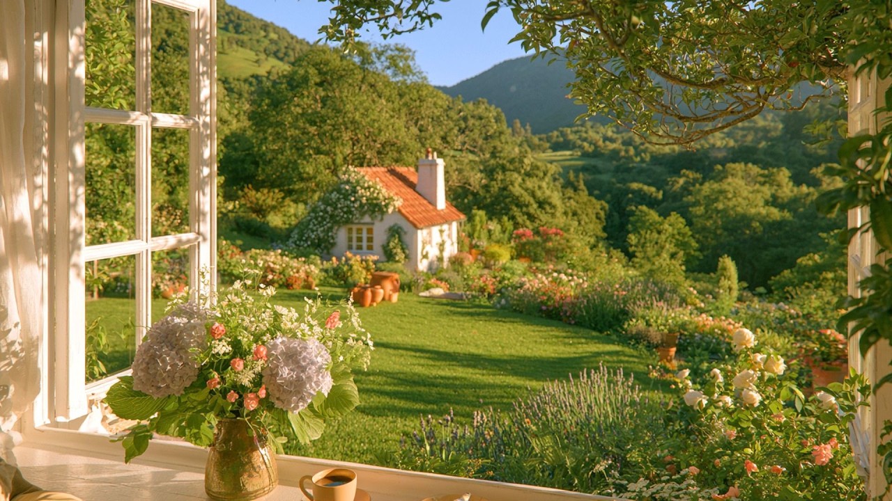 Garden by the Mountain 🌿 Spring Birds, Flowing Water & Nature Sounds for Deep Calm