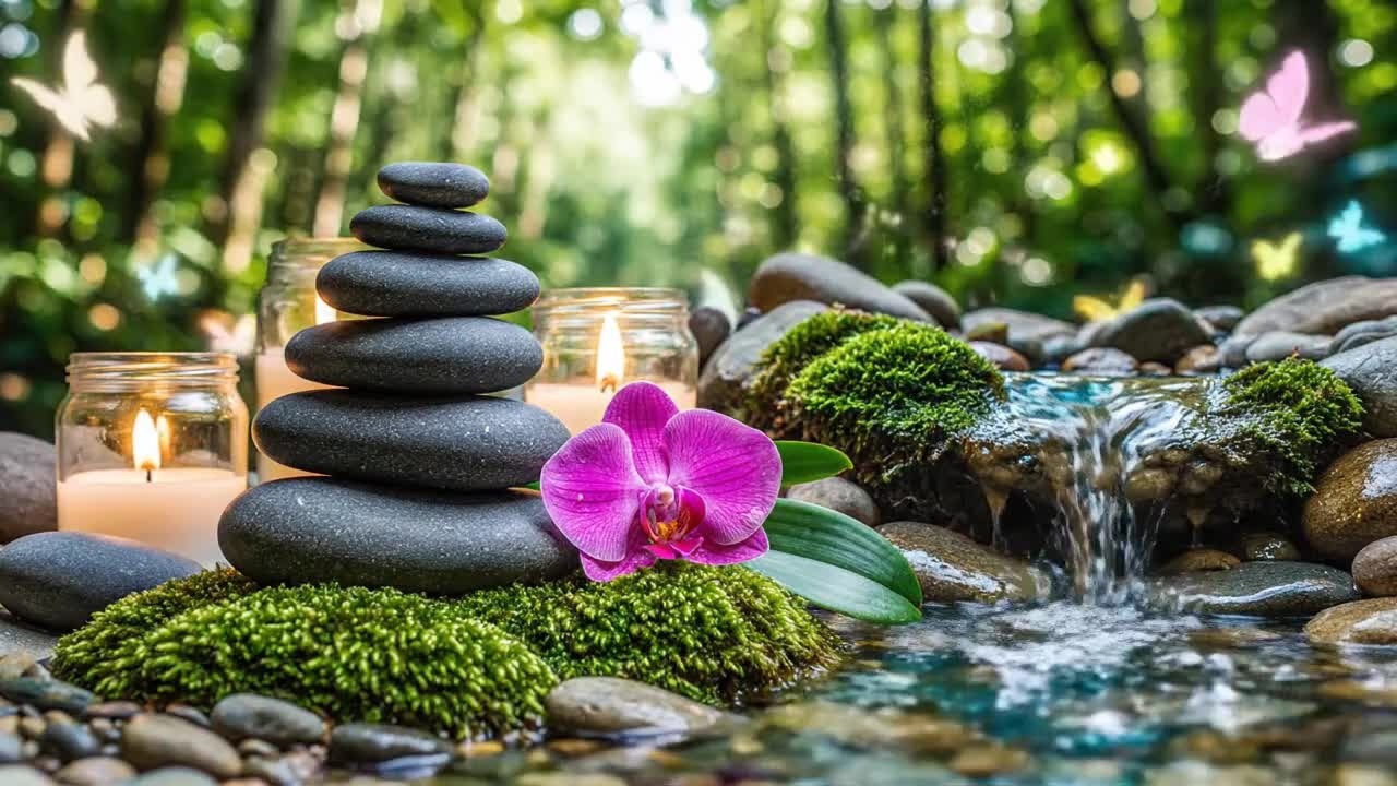 Close Your Eyes & Drift Away 💧 Healing Spa Music with Bamboo Water & Calm Piano for Deep Sleep
