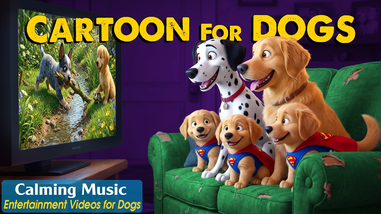 Cartoon for Dog: Entertaining Dog TV & Relaxing Music for Dogs Home Alone | Videos for Stressed Dogs