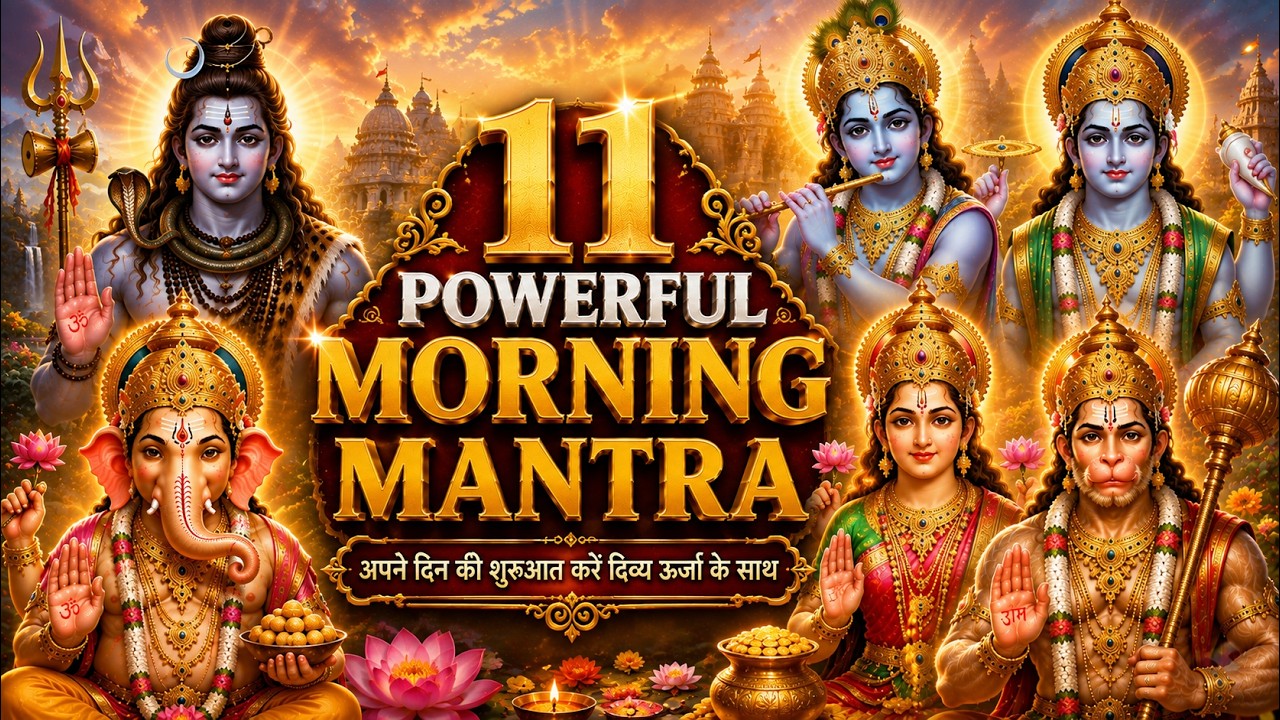 11 Daily Morning Mantra – Powerful Chanting Routine | Meditation Music I Shiv Hanuman Vishnu Gayatri