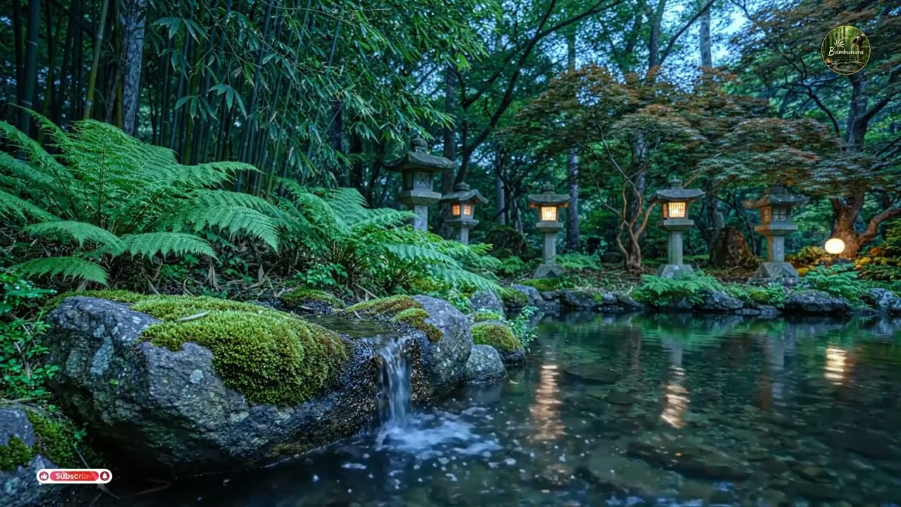 Relaxing Music + Bamboo Water Sounds 🌿 Gentle Healing Music for Rest