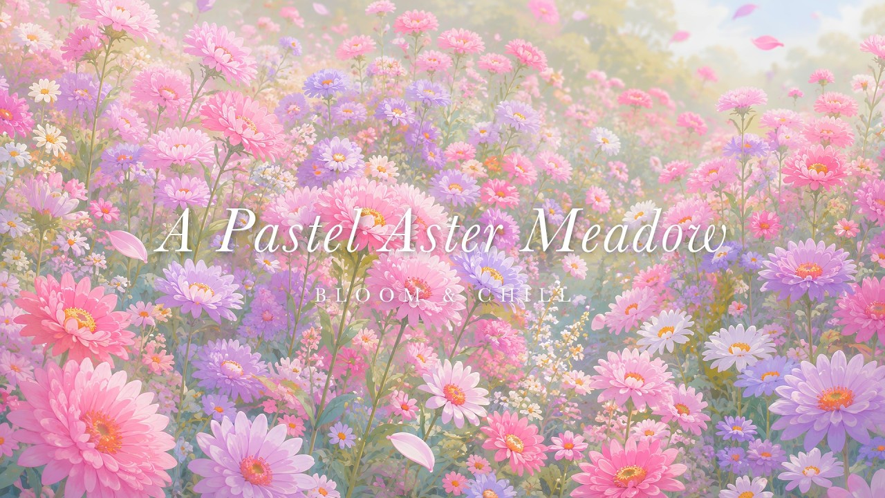 A Pastel Aster Meadow 🌷 gentle waltz piano · study music for focus & quiet afternoons