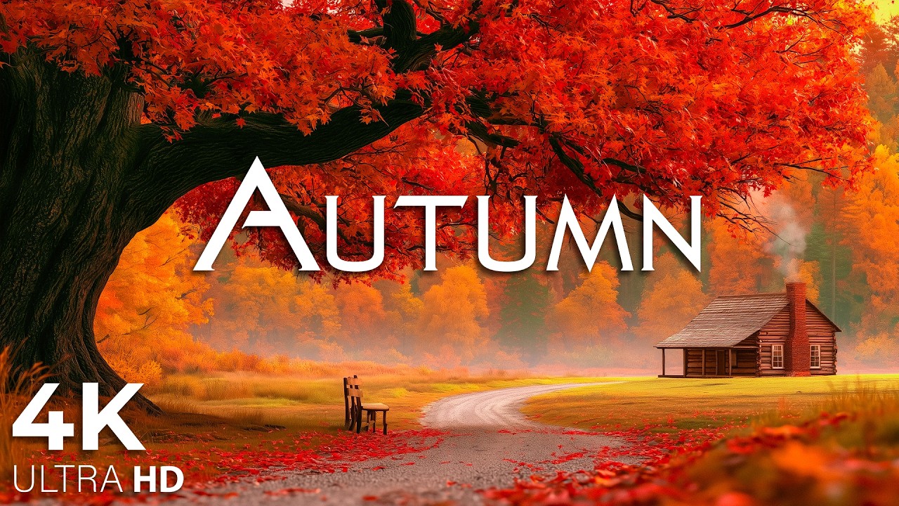 4K Beautiful Relaxing Music 🍁 Enchanting Autumn Nature Scenes with Forest Sounds & Peaceful Music