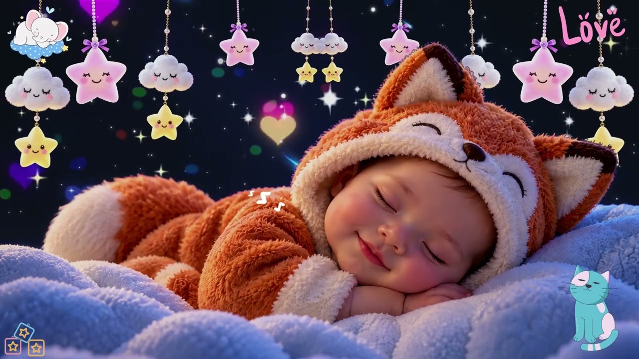 Baby Sleep Music 🌙 Relax Your Baby in 3 Minutes 💤 Mozart & Brahms Lullabies for Sweet Dreams