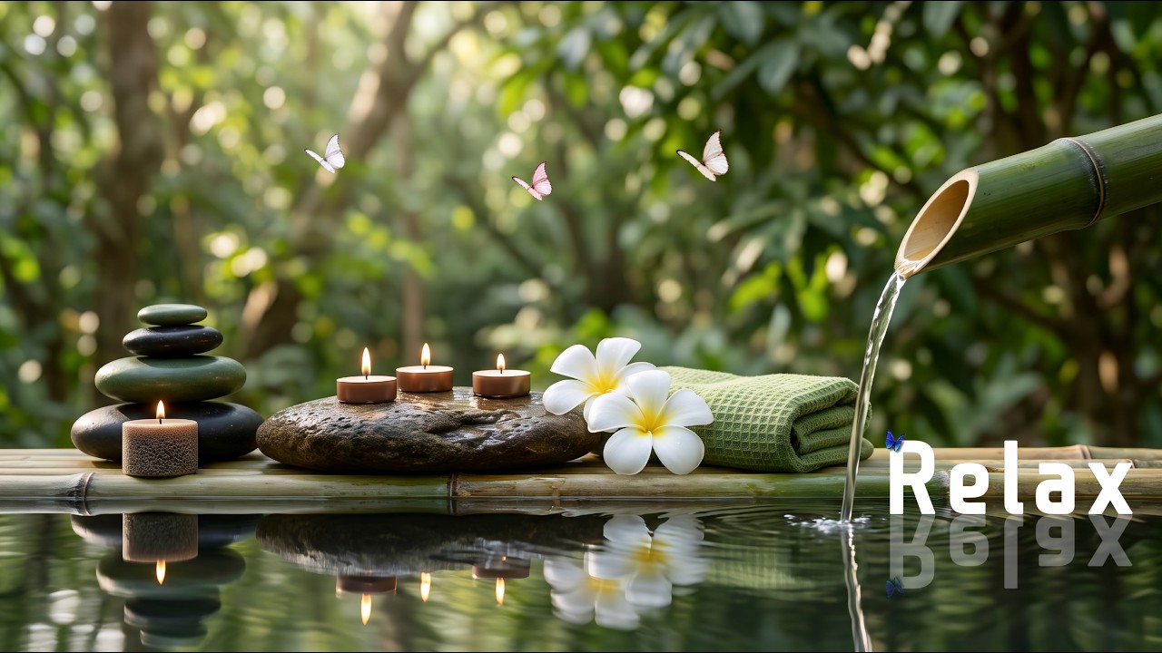Relaxing Piano with Bamboo Water Fountain 🌿 Healing Music for Deep Sleep, Meditation and Inner Peace