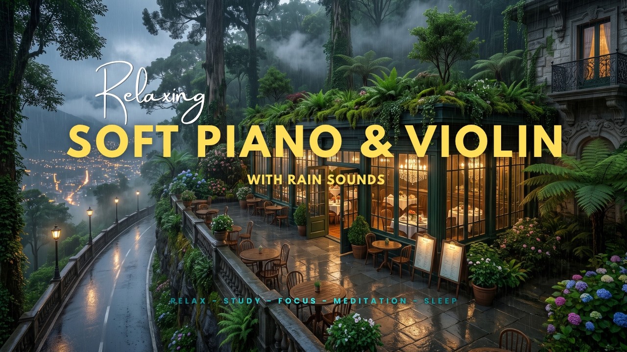 Healing Music to Reduce Stress, Anxiety&Calm Your Mind–Rain Sounds with Soft Piano and Gentle Violin