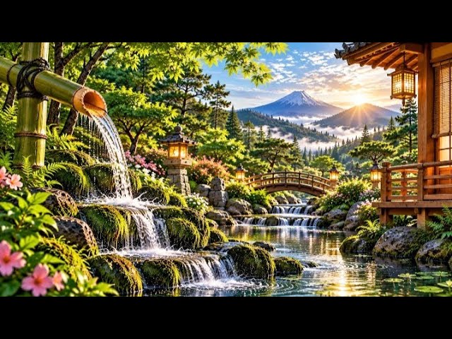 30 Minutes Green Bamboo Water & Gentle Yoga Music Peaceful Relaxation & Meditation