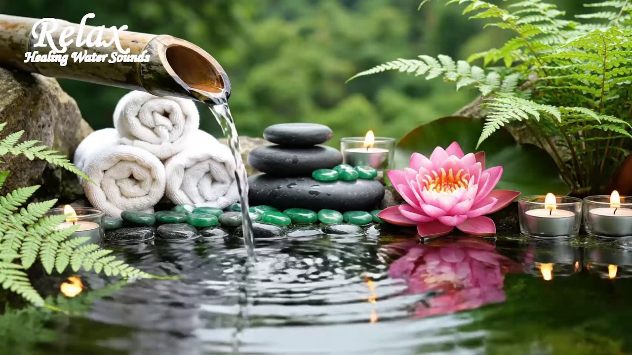 Relaxing Sleep Music + Bamboo Water Fountain 🌿 Relieves Stress, Deep Healing Music, Calm Your Mind