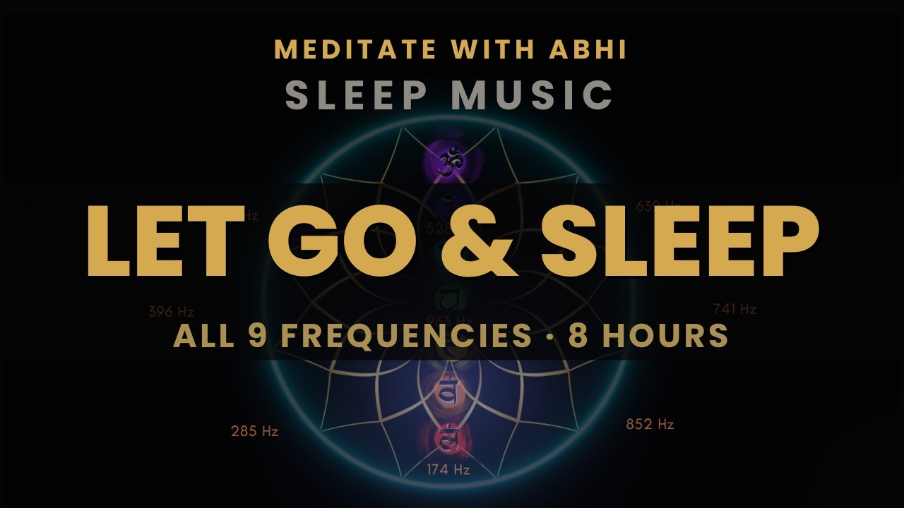 BLACK SCREEN SLEEP MUSIC ☯ All 9 solfeggio frequencies ☯ Full body Healing