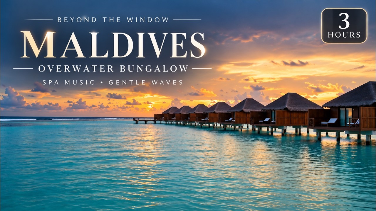 Maldives Ambience | 3 Hours of Overwater Bungalow, Spa Music & Gentle Ocean Waves