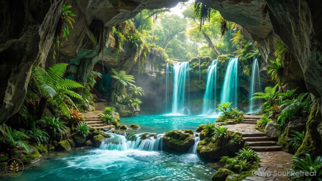 432Hz Healing Music & Waterfall Sounds • Calm Your Mind, Release Stress & Find Inner Peace