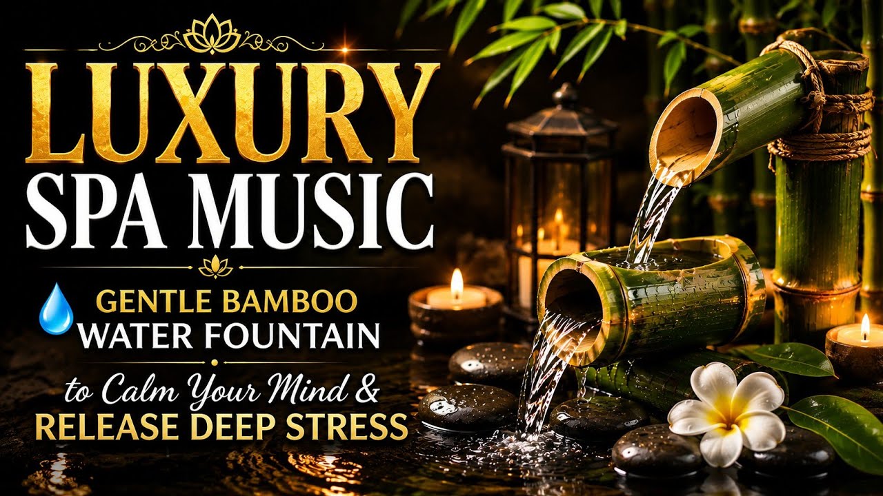 Luxury Spa Music 💧 Gentle Bamboo Water Fountain to Calm Your Mind & Release Deep Stress