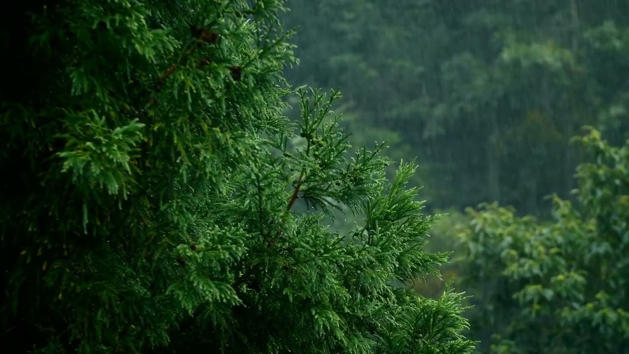 1 Hour of Rain Sound and Relaxing Music for Meditation, Yoga, Studying, or sleep. Stress Relief
