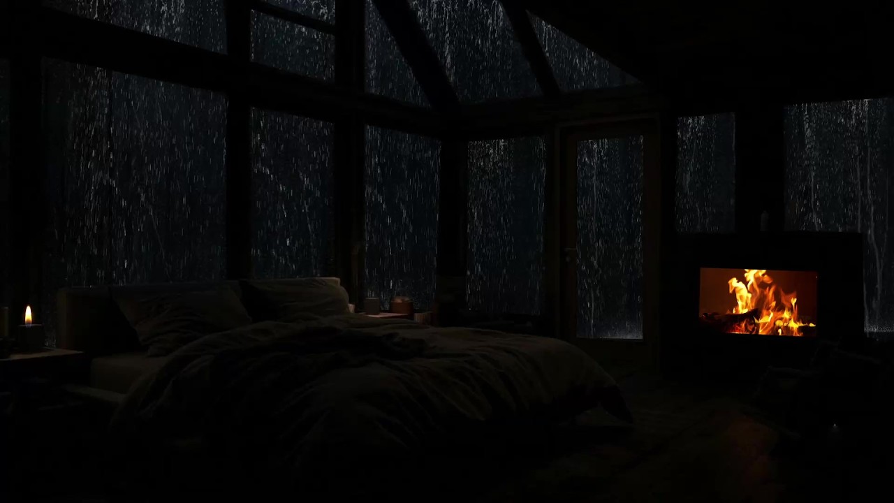 Cozy Rainy Attic Cabin 🌧️ Gentle Rain & Nature Sounds for Deep Sleep and Relaxation