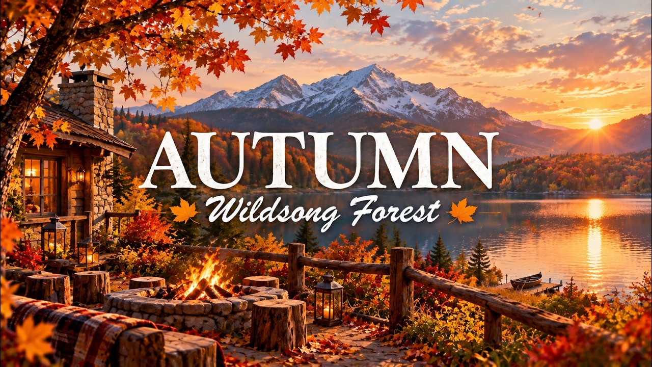 Beautiful September Autumn Forest 4K 🍁 Peaceful Nature Sounds, Healing Music & Deep Relaxation