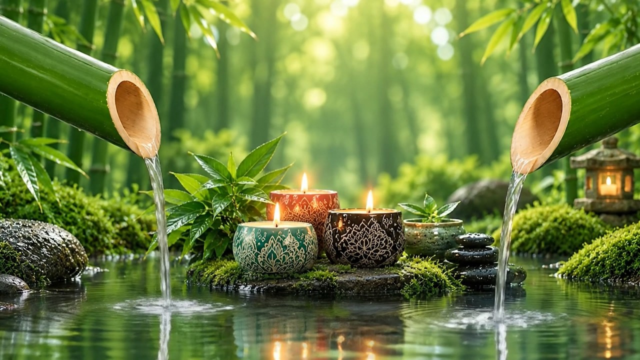 Soothing Spa Music 🌿 Relaxing Piano & Bamboo Water Sounds for Deep Sleep and Stress Relief