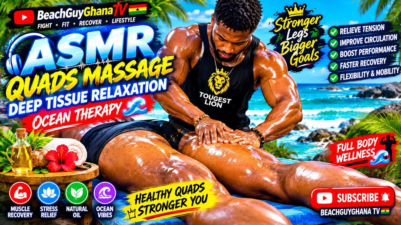 ASMR Quad Massage 🌊 Deep Tissue Leg Recovery | Muscle Relaxation & Ocean Sounds