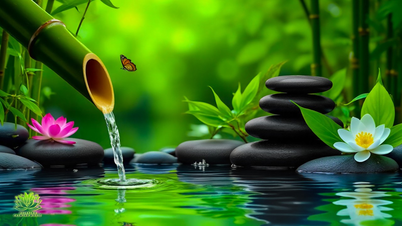 Beautiful Bamboo Water & Piano Sounds 🌿 Spa Healing Music for Sleep, Meditation & Stress Relief