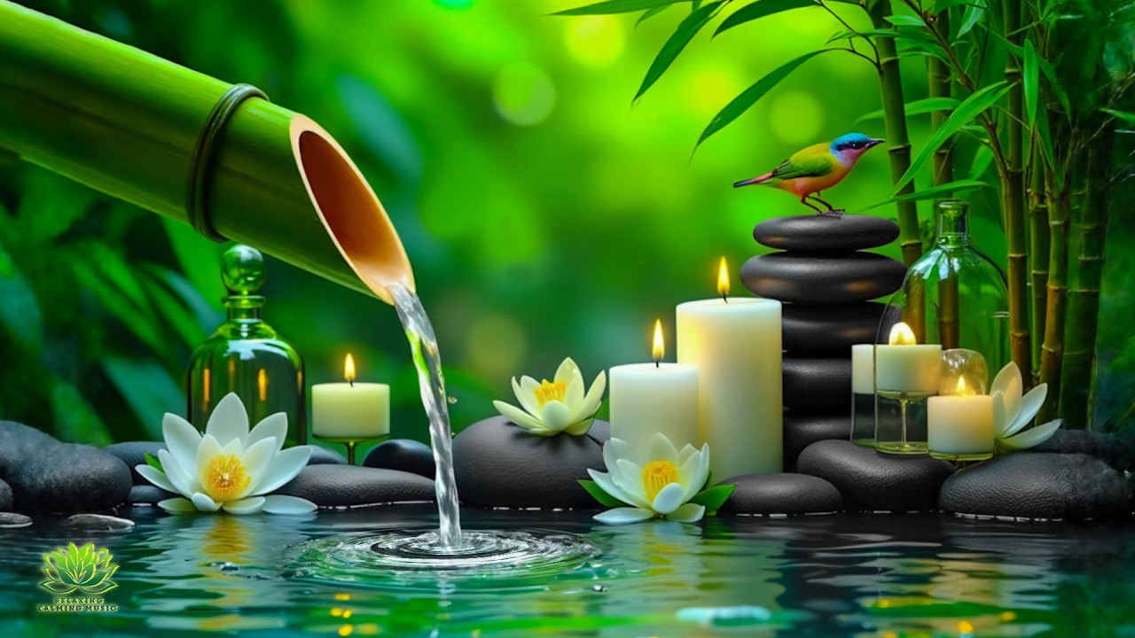 Relaxing Piano with Bamboo Water Sounds 🌿Calming Music for Meditation, Stress Relief & Deep Sleep