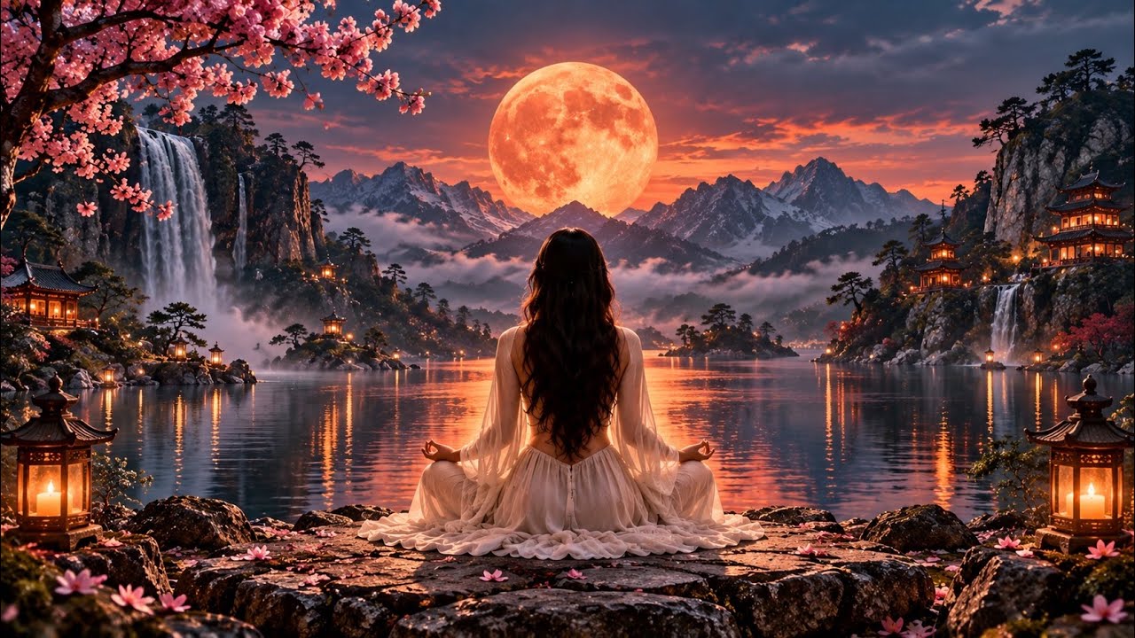 Mystical Healing Garden 🌸 | Deep Meditation Music & Waterfall Sounds