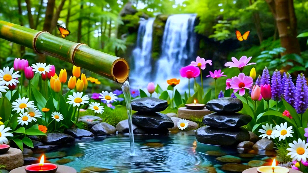 Relaxing Spa Music 💧 Soft Piano & Bamboo Water Sounds for Inner Peace & Meditation.