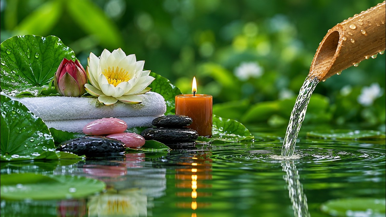 Healing Piano and Bamboo Water Sounds 🌿| Spa Music for Deep Sleep, Relaxation and Meditation
