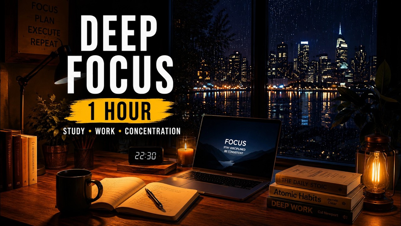 Deep Focus Music 🎧 1 Hour Study Music for Concentration, Work & Productivity