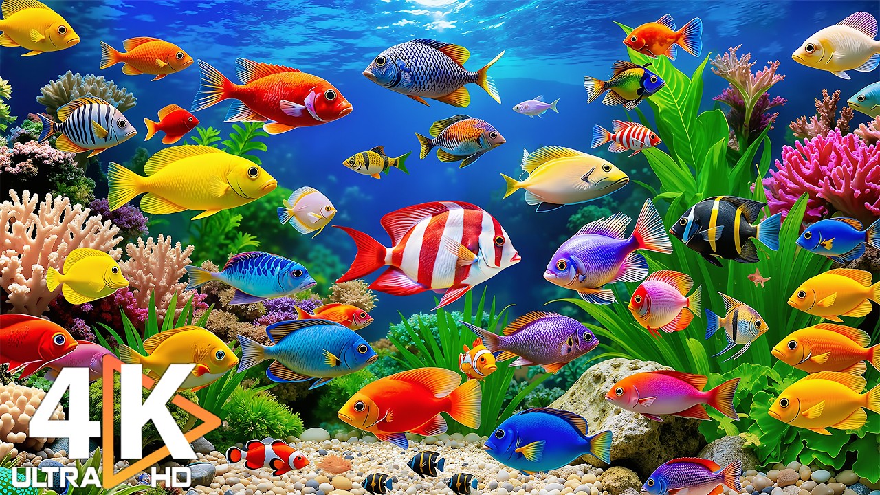 Aquarium 4K (ULTRA HD) 🐠 Colorful Coral Fish & Jellyfish – Relaxing Music for Deep Sleep #11