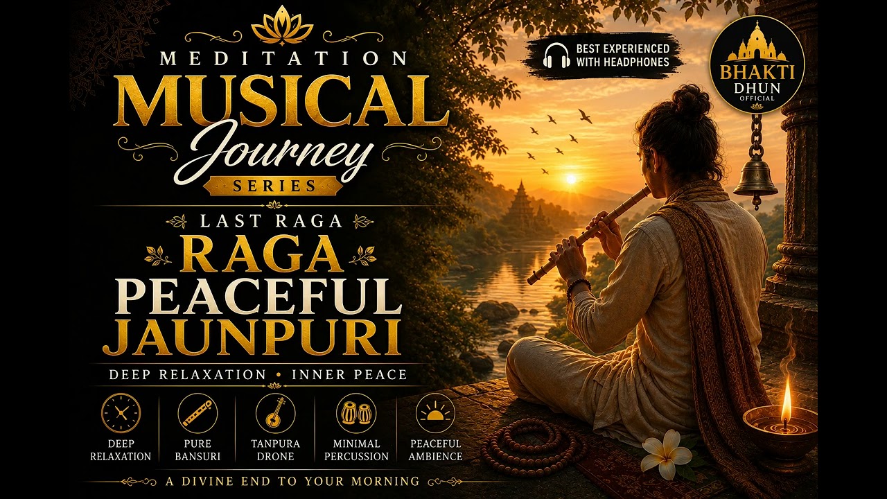 Raga Peaceful Jaunpuri 🪷 | Deep Relaxation & Inner Peace | Bansuri Meditation Music