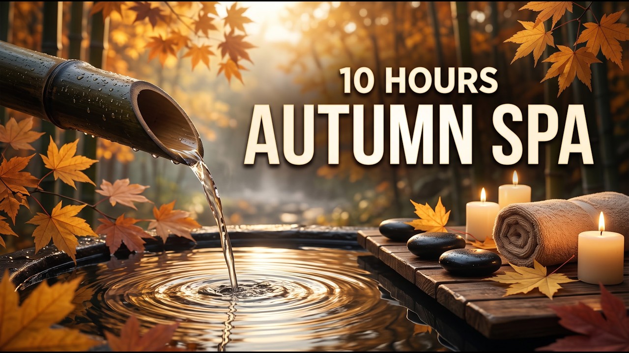 10 Hours Autumn Spa Music 🍂 Bamboo Water Sounds for Sleep, Meditation & Relaxation