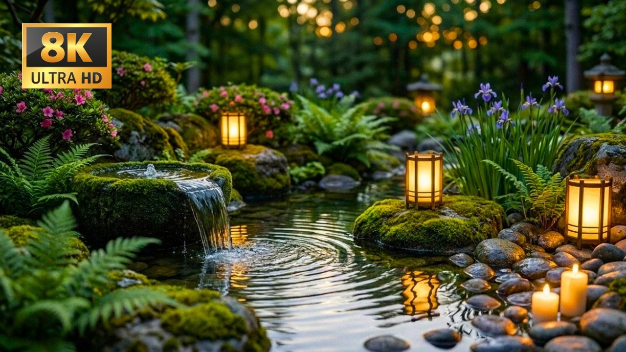 Healing Music for Mind & Body 🌿 Japanese Garden Water Sounds | Escape Stress And Pain Now