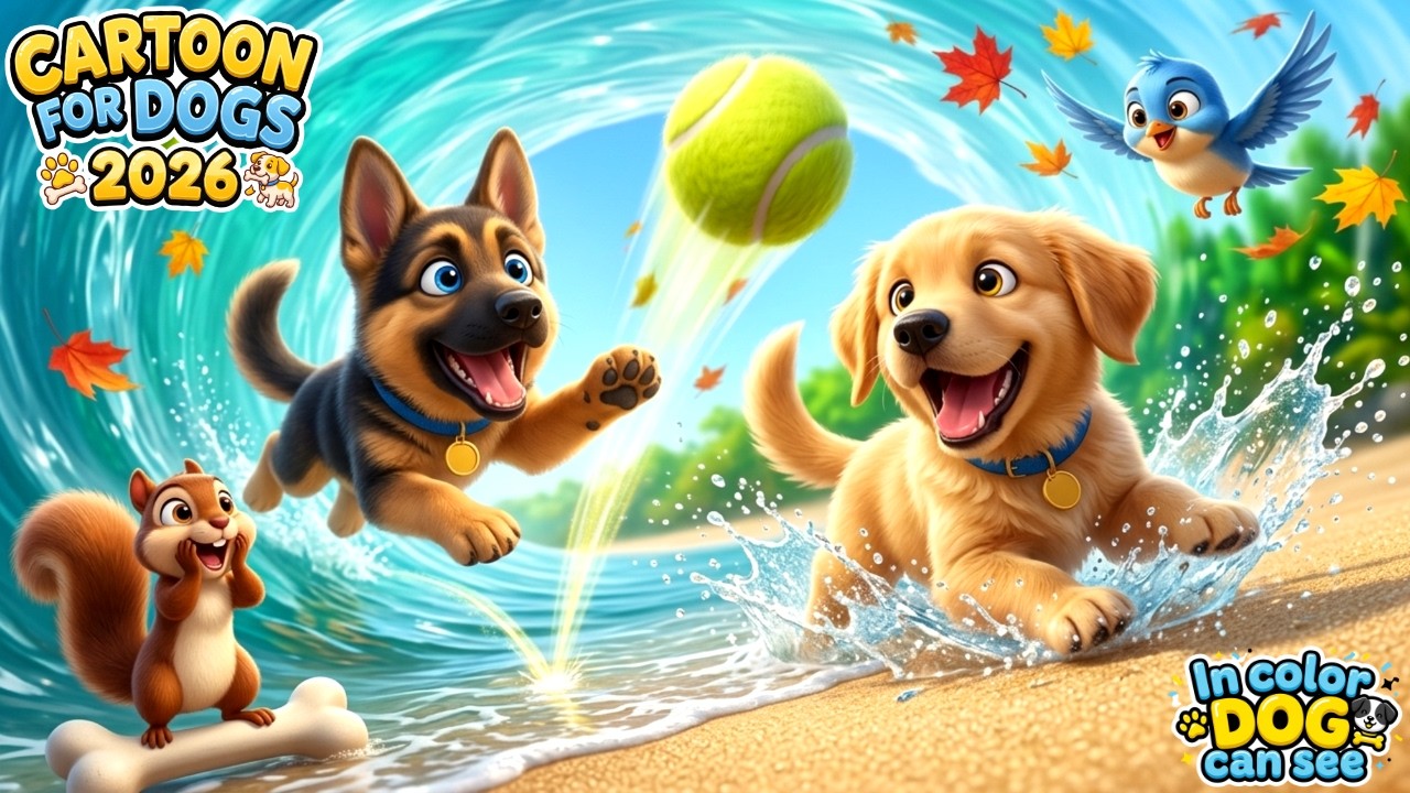 Cartoons for Dogs 🐾 in Colors They Can See 🐕 Healing Music for Dogs 🎵 Dog TV 💙 Ease Stress