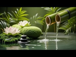 Relaxing Music 🌿Bamboo Water Sounds for Deep Sleep Meditation, Stress Relief at Night, Nature Sounds