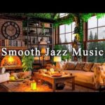 Jazz Relaxing Music to Work, Relax☕Smooth Jazz Music & Fireplace Sounds at Cozy Coffee Shop Ambience
