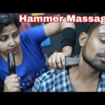 She Doing Hammer Massage On Head & Neck | Barber Girl Chaitali Doing Head Massage | Tok Sen Massage
