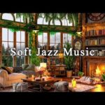 Jazz Relaxing Music to Work, Relax ☕ Soft Jazz Music & Fireplace Sounds at Cozy Coffee Shop Ambience