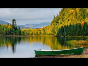 Autumn Scenery, Beautiful New England Fall Foliage,  Guitar Hymns, Peaceful  Music, Autumn  Shores