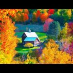 Autumn Scenery, Beautiful Fall Foliage, Piano Hymns, Peaceful Instrumental Music, Woodstock Vermont