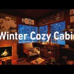 Winter Cozy Cabin With Snow Jazz Music For Relaxing Ambience – Smooth Night Jazz Instrumental Music
